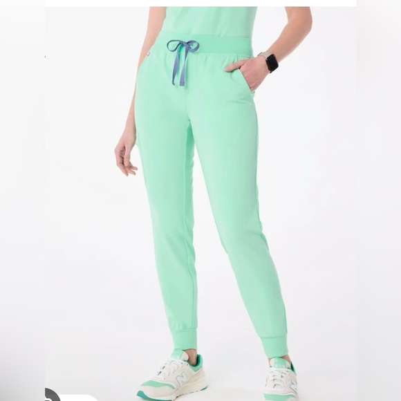 WORN ONCE! Figs Zamora high waisted joggers. Mariner. Medium regular. - Picture 1 of 5